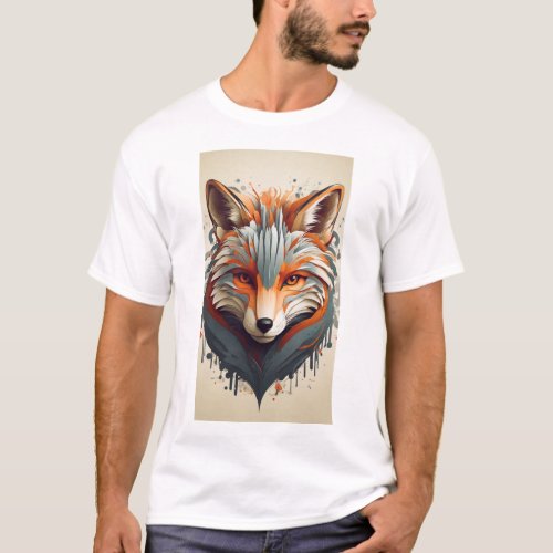 Mystical Fox Harmony Intricate Vector T_Shirt Des