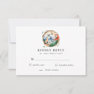 mystical fox rustic RSVP Response Card
