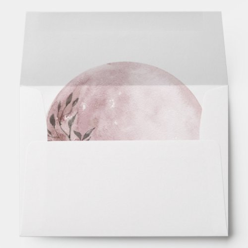 mystical full moon blush pink Wedding Envelope