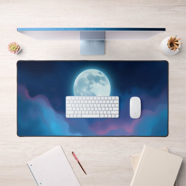Mystical Full Moon Desk Mat – Dreamy Night Sky, Vi (Office 1)