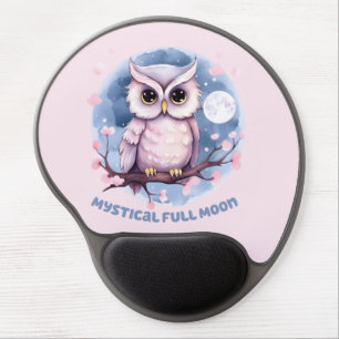 Mystical Full Moon – Pastel Purple Night Sky - Owl Gel Mouse Pad