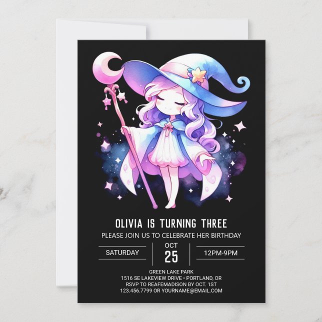 Mystical Fun Wizard Birthday Invitation (Front)