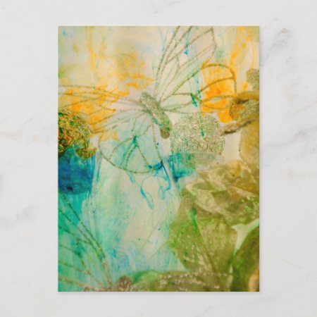 "mystical Garden - Golden Butterflies" Collection Postcard