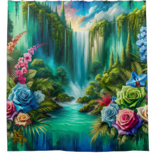 "Mystical Garden Waterfall" Shower Curtain