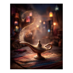 Mystical Genie Lamp Poster