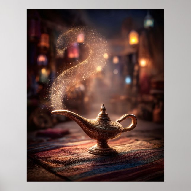 Mystical Genie Lamp Poster (Front)