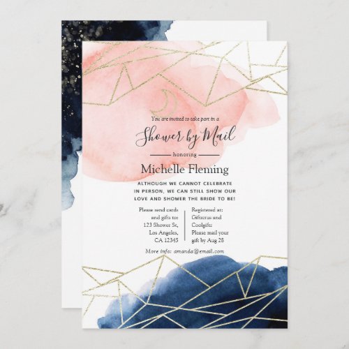 Mystical Geometric Bridal or Baby Shower by Mail Invitation