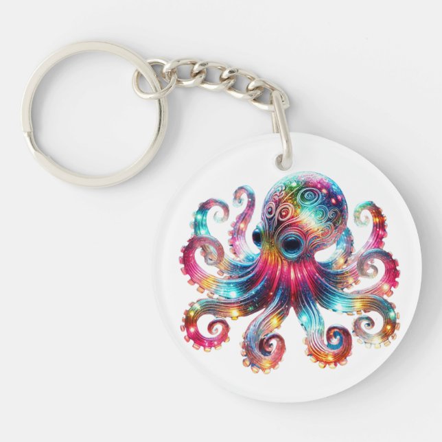 Mystical Glowing Octopus Keychain (Front)