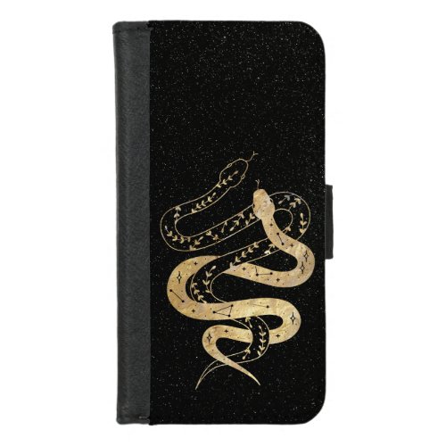 Mystical Gold and Black Snakes  iPhone 87 Wallet Case