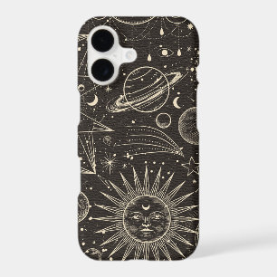 Mystical Gold and Black Sun and Moon Design iPhone 17 Case