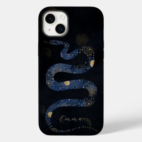 Mystical Gold Blue Serpent Galaxy Design Case_Mate iPhone 14 Plus Case