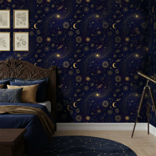 Mystical Gold Sun Moon Constellations ID1239 Wallpaper
