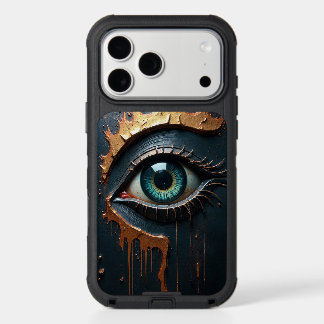 Mystical Golden Eye Surrealism Dark Teal & Gold Ar iPhone 17 Pro Max Case