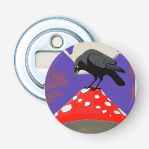 Mystical Gothic Raven Magnetic Bottle Opener