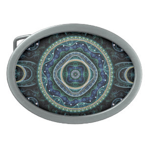Mystical Grand Royal Julian Fractal Mandala Art Belt Buckle