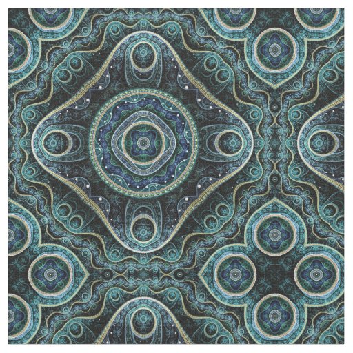 Mystical Grand Royal Julian Fractal Mandala Art Fabric