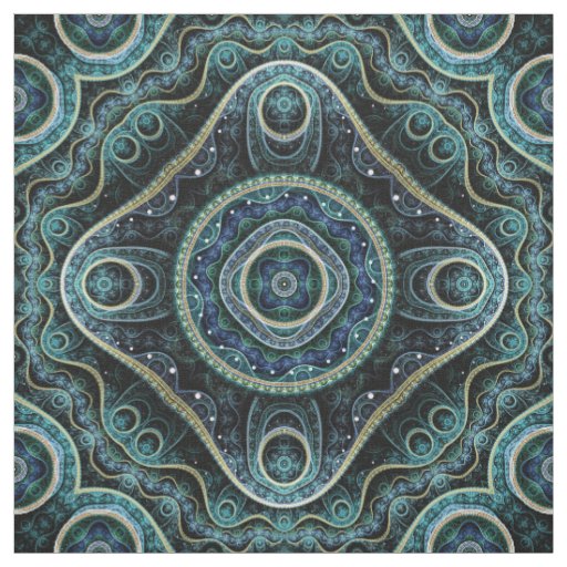 Mystical Grand Royal Julian Fractal Mandala Art Fabric