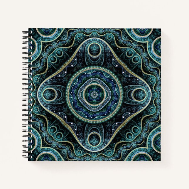 Mystical Grand Royal Julian Fractal Mandala Art Notebook (Front)