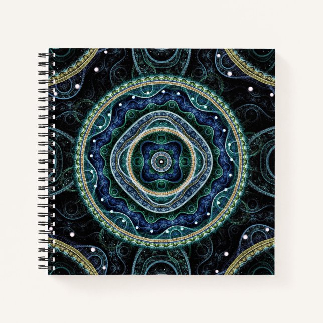 Mystical Grand Royal Julian Fractal Mandala Art Notebook (Front)