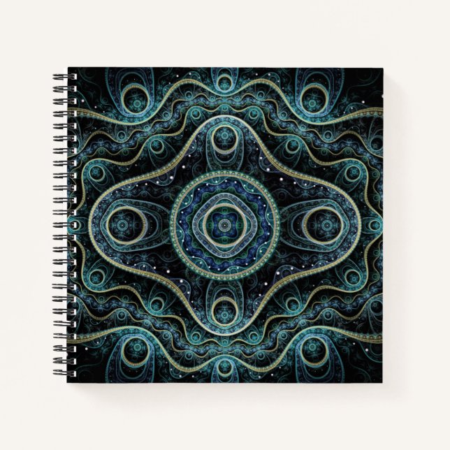 Mystical Grand Royal Julian Fractal Mandala Art Notebook (Front)