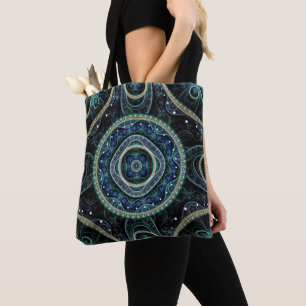 Mystical Grand Royal Julian Fractal Mandala Art Tote Bag