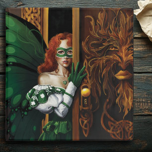 Mystical Green Celtic Fairy Secret Password Irish 3 Ring Binder