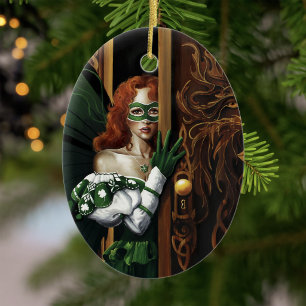 Mystical Green Celtic Fairy Secret Password Irish Ceramic Ornament