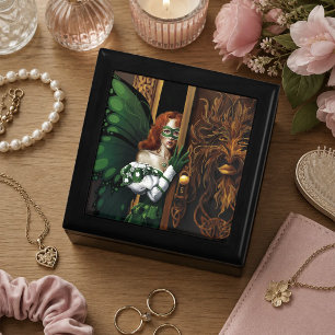 Mystical Green Celtic Fairy Secret Password Irish Jewelry Box