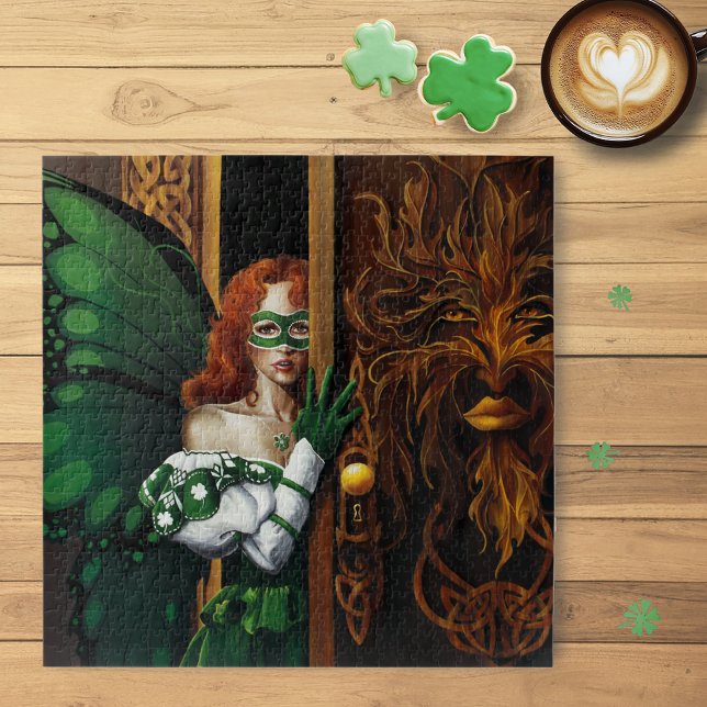 Mystical Green Celtic Fairy Secret Password Irish Jigsaw Puzzle (Creator Uploaded)