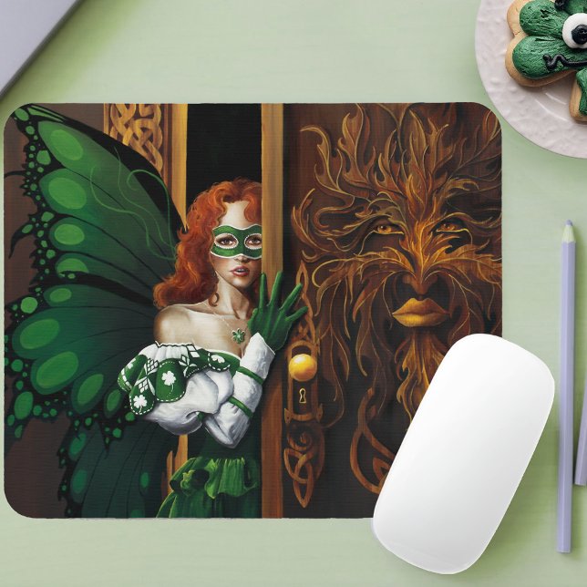 Mystical Green Celtic Fairy Secret Password Irish Mouse Pad (Creator Uploaded)