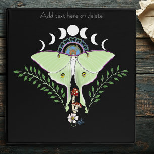 Mystical Green Ethereal Luna Moth Celestial 3 Ring Binder