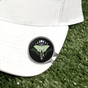 Mystical Green Ethereal Luna Moth Celestial Golf Hat Clip