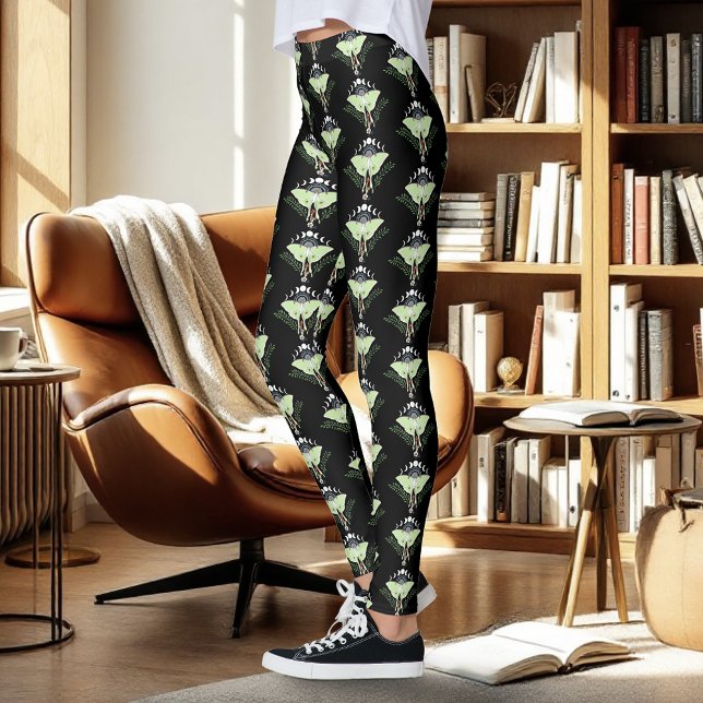 Mystical Green Ethereal Luna Moth Celestial Leggings (Creator Uploaded)