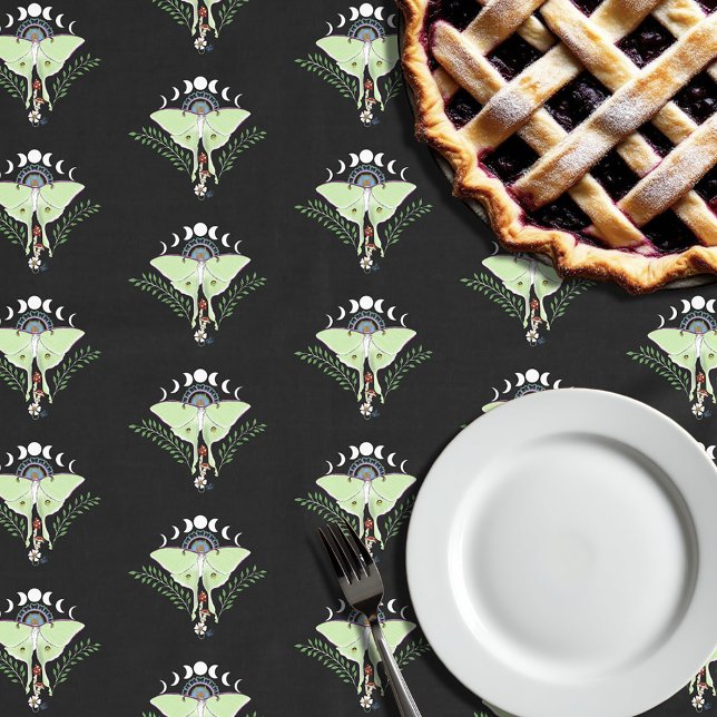 Mystical Green Ethereal Luna Moth Celestial Tablecloth (Creator Uploaded)