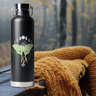 Mystical Green Ethereal Luna Moth Celestial Water Bottle