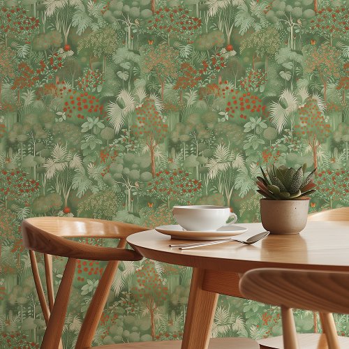 Mystical Green Jungle Wall Paper