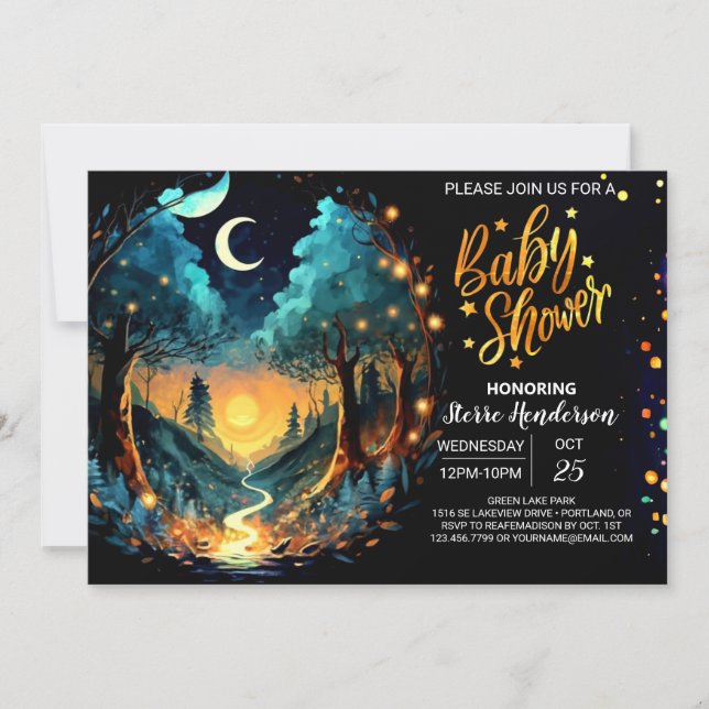 Mystical Grove Enchanted Baby Shower Invitation (Front)
