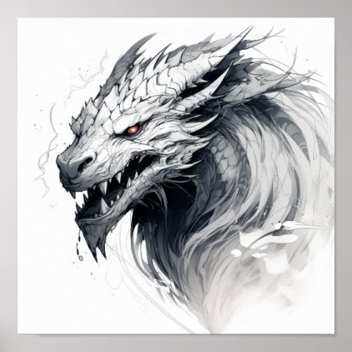 Mystical Guardian Majestic Dragon Poster