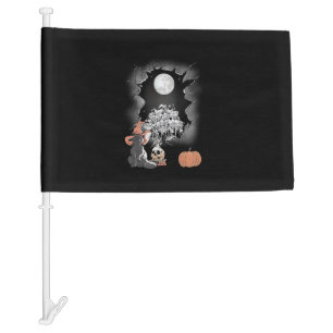 Mystical Halloween Cat Fairy Tale Occult Children Car Flag