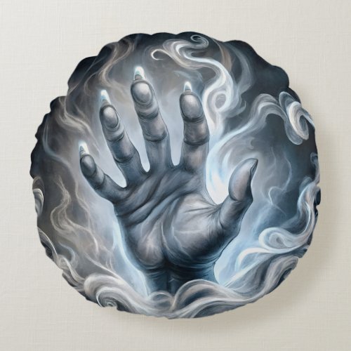 Mystical Hand Design Round Pillow