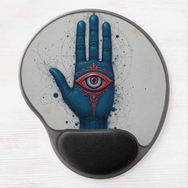 Mystical Hand Illustration with Red Eye Gel Mouse Pad (Front)