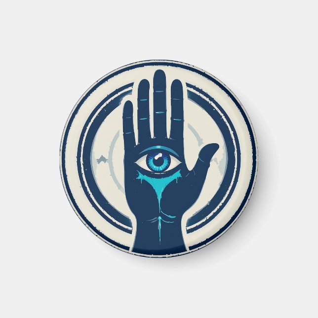 👁️ Mystical Hand With Central Eye For Spiritual Magnet (Front)