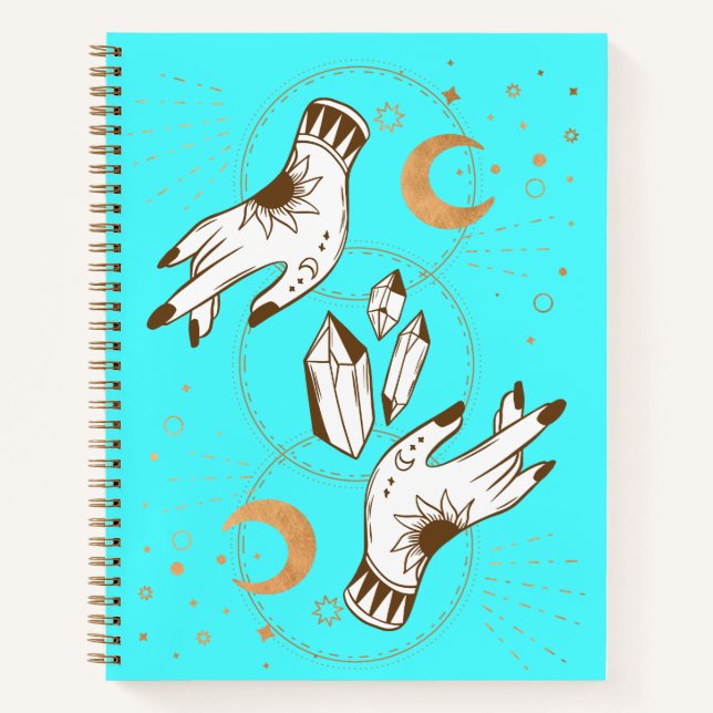 Mystical Hands Hardcover Spiral Notebook (Front)