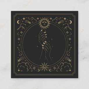 Mystical Hands Long Nails Celestial Nail Artist  Square Business Card