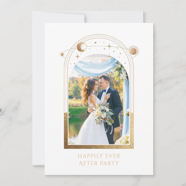 Mystical Happily Ever After Wedding Reception Invitation (Front)