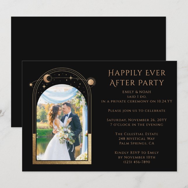 Mystical Happily Ever After Wedding Reception Invitation (Front/Back)