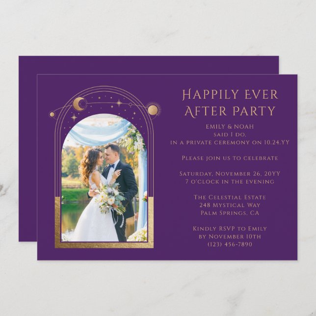 Mystical Happily Ever After Wedding Reception Invitation (Front/Back)