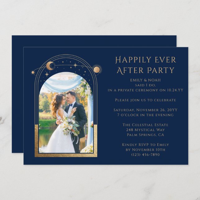 Mystical Happily Ever After Wedding Reception Invitation (Front/Back)