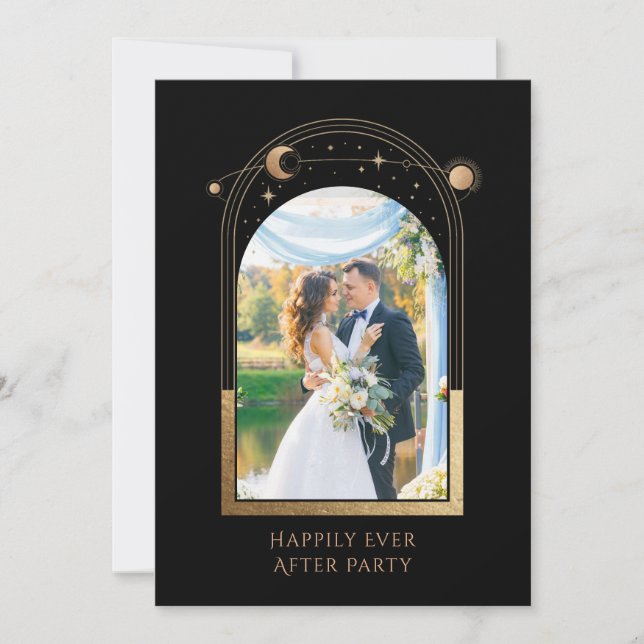 Mystical Happily Ever After Wedding Reception Invitation (Front)