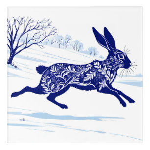 Mystical Hare : Whimsical Hare In The Snow Acrylic Print
